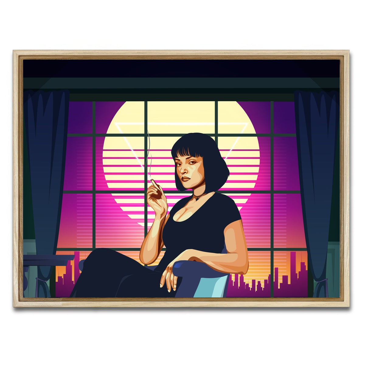 AUTO-MOCKUP WHITE | Pulp Fiction Scene | 1 Piece | Natural Framed Canvas | group=4x3