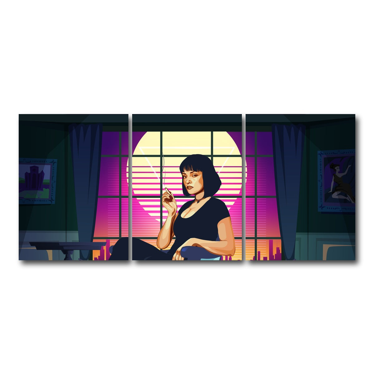 AUTO-MOCKUP WHITE | Pulp Fiction Scene | 3 Piece | Gallery Wrap Canvas | group=18x24
