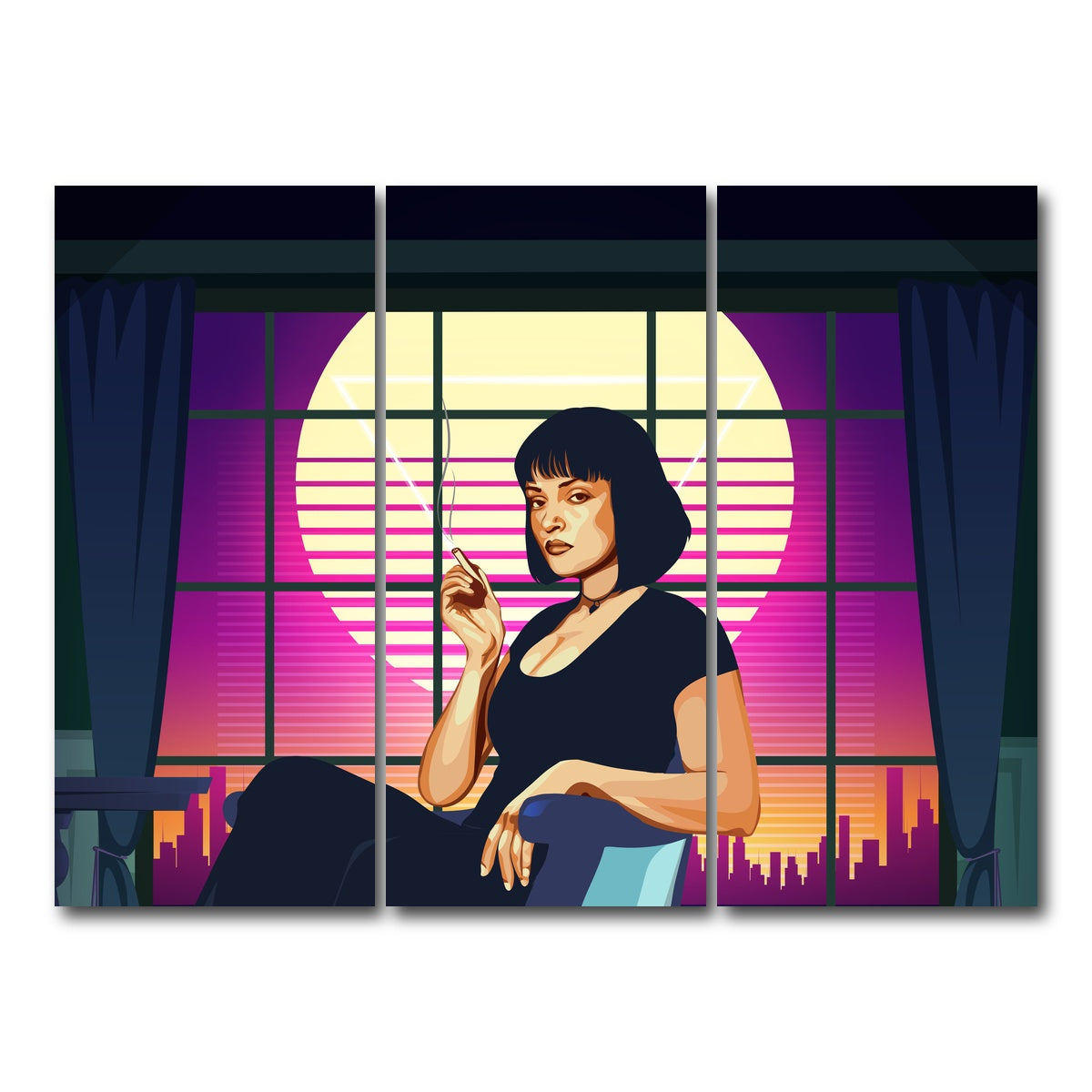 AUTO-MOCKUP WHITE | Pulp Fiction Scene | 3 Piece | Gallery Wrap Canvas | group=8x18