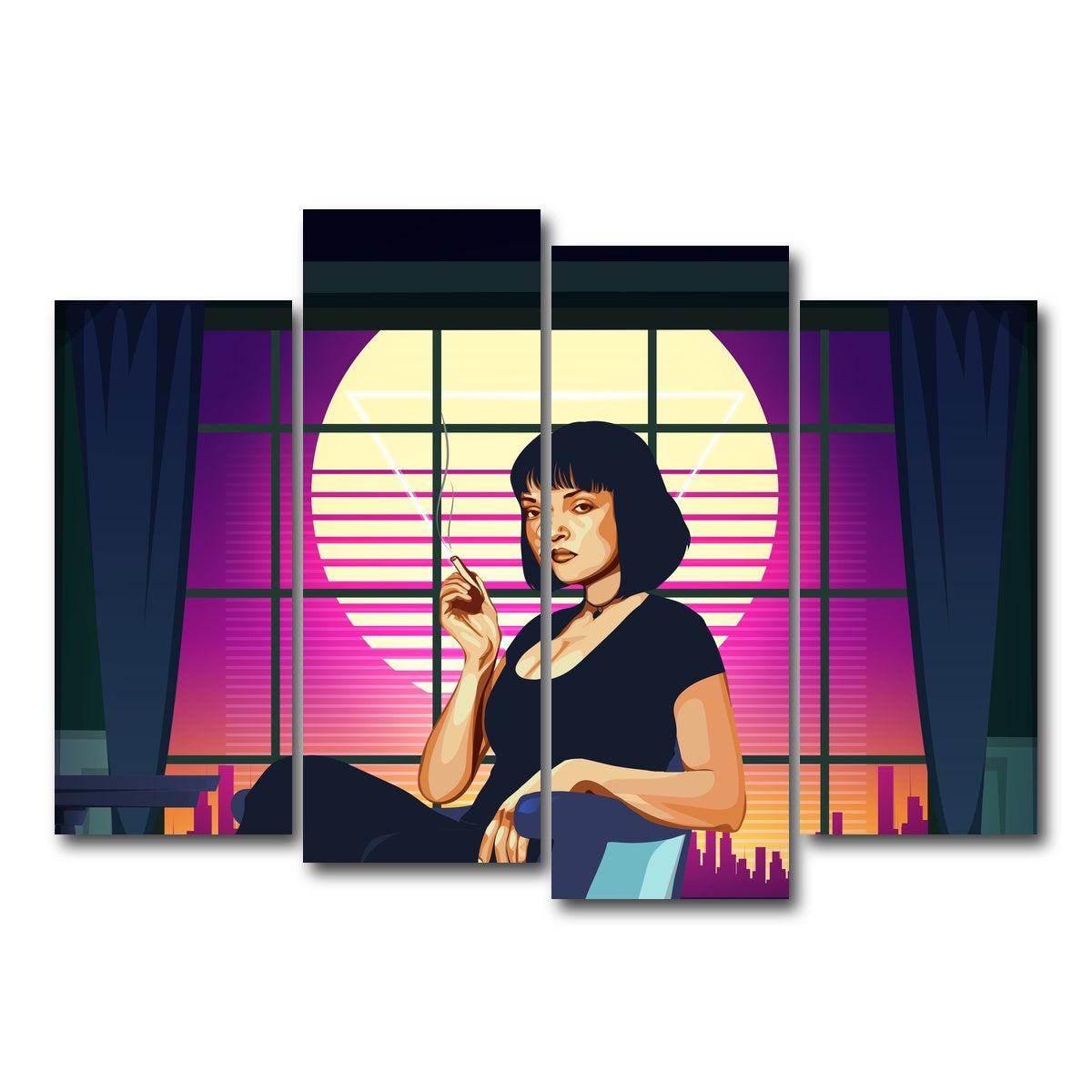 AUTO-MOCKUP WHITE | Pulp Fiction Scene | 4 Piece | Gallery Wrap Canvas | group=4_normal