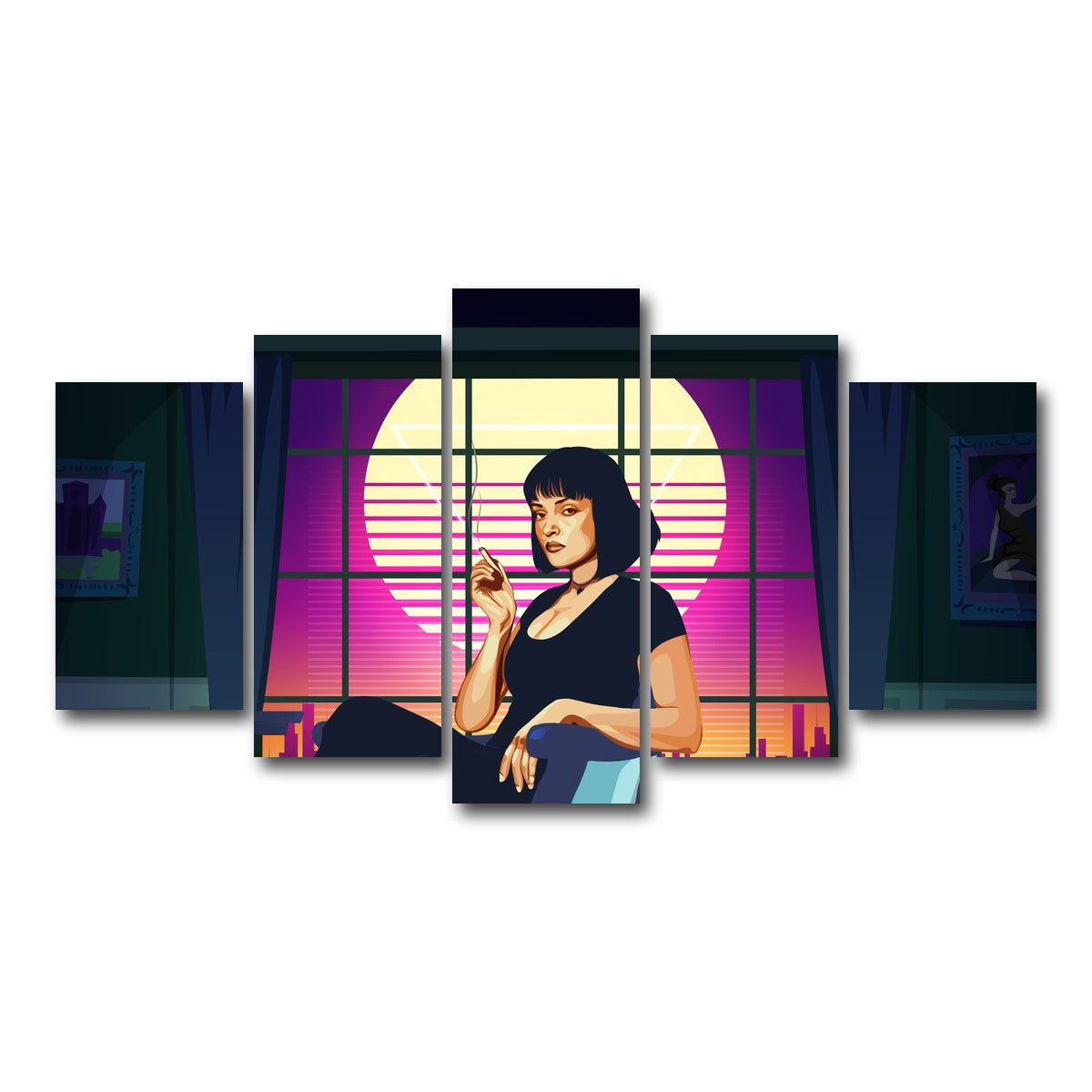 AUTO-MOCKUP WHITE | Pulp Fiction Scene | 5 Piece | Gallery Wrap Canvas | group=5_normal