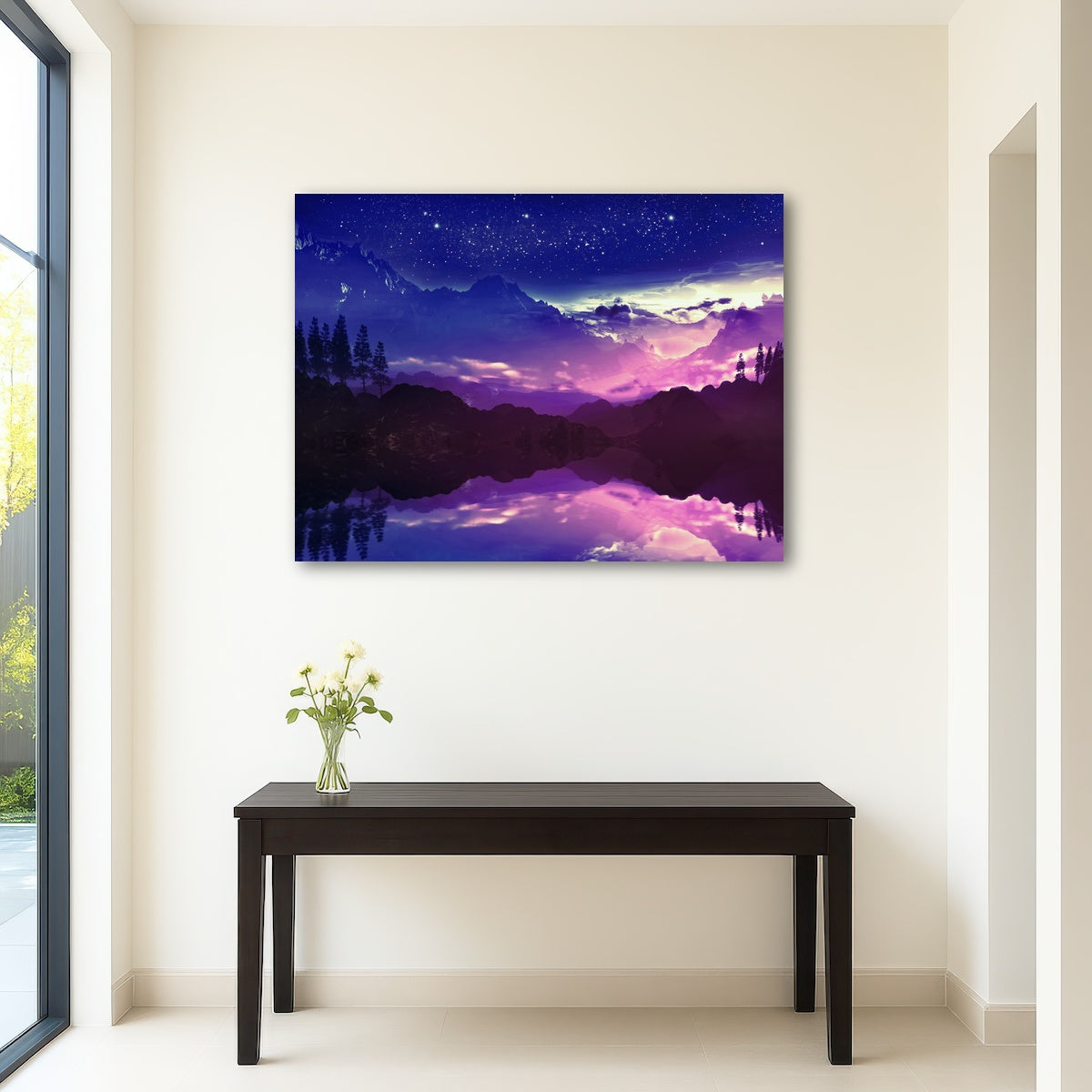 AUTO-MOCKUP ROOM | Purple Landscape Reflection