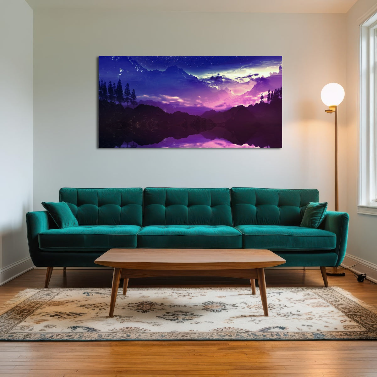 AUTO-MOCKUP ROOM | Purple Landscape Reflection