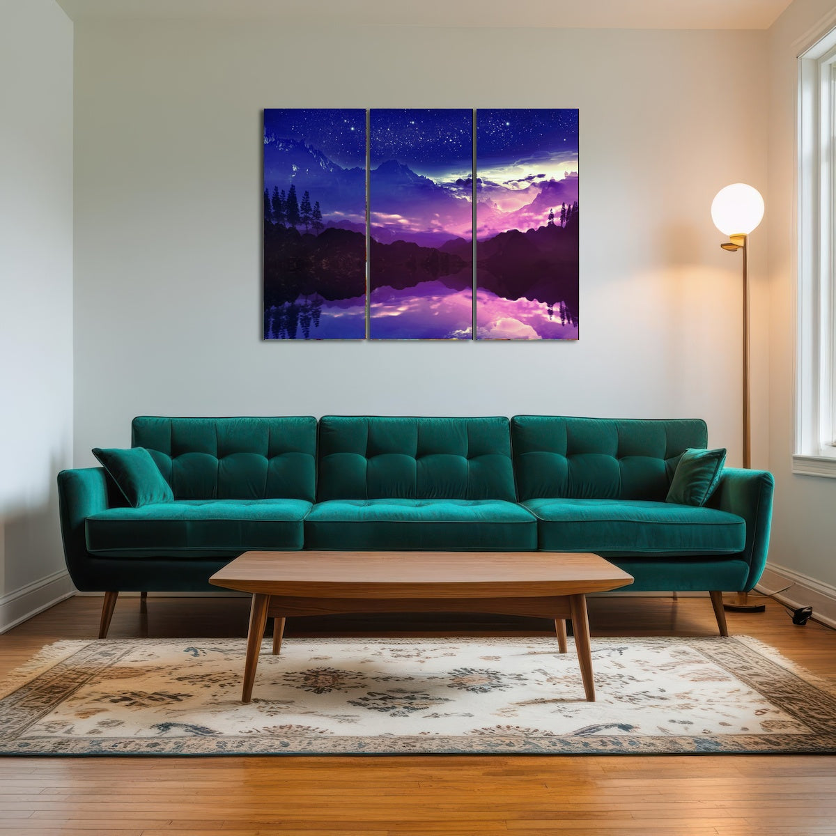 AUTO-MOCKUP ROOM | Purple Landscape Reflection