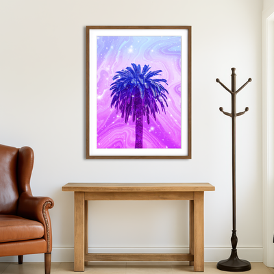 AUTO-MOCKUP ROOM | Purple Palm Tree Wall Art
