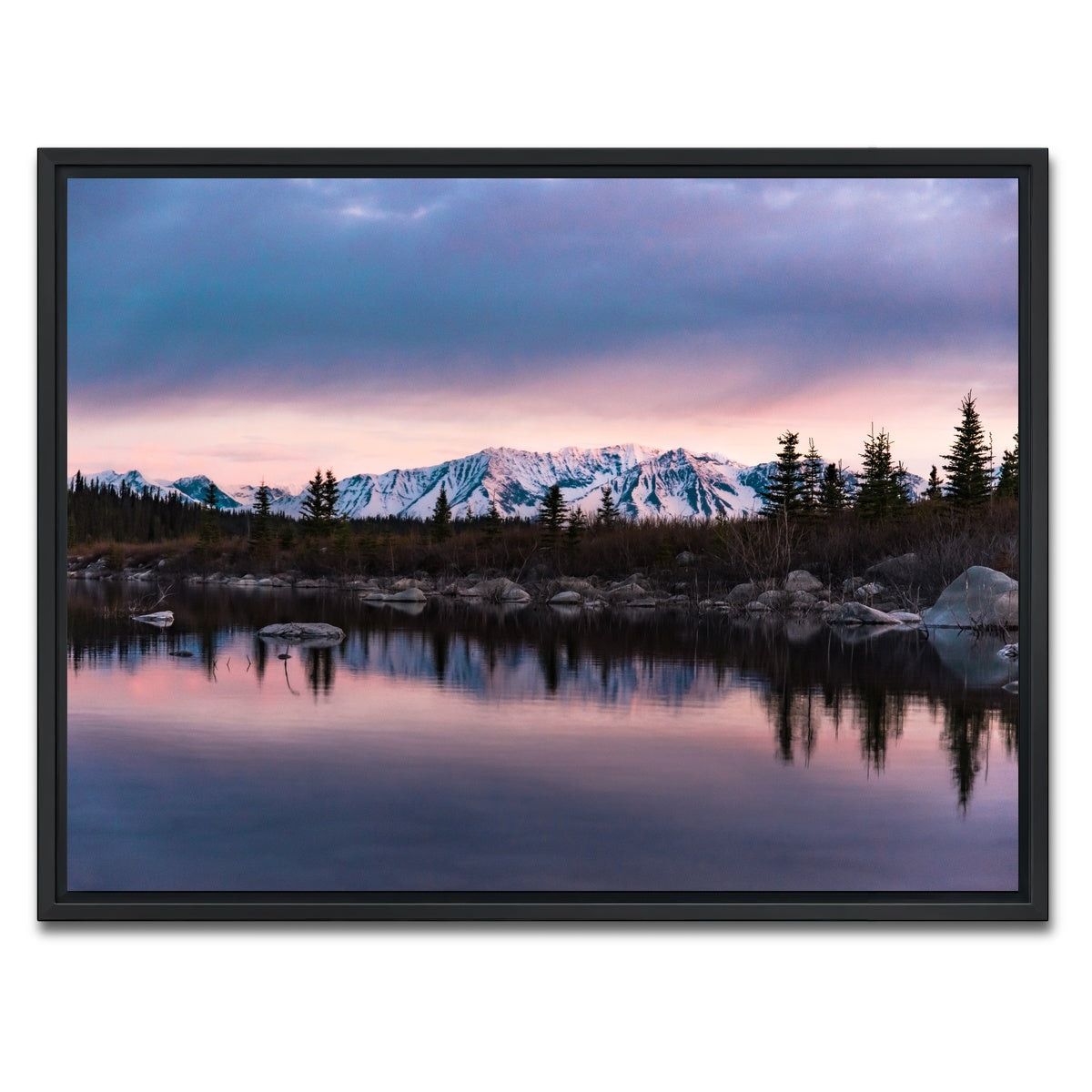 AUTO-MOCKUP WHITE | Purple Reflections | 1 Piece | Black Framed Canvas | group=4x3