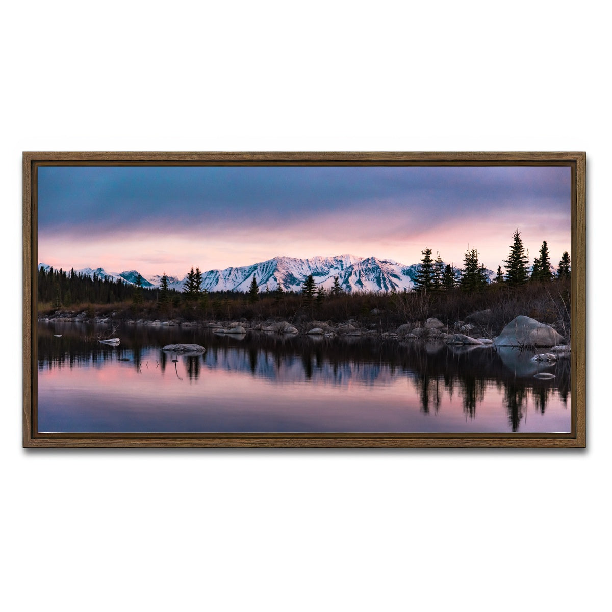 AUTO-MOCKUP WHITE | Purple Reflections | 1 Piece | Walnut Framed Canvas | group=2x1
