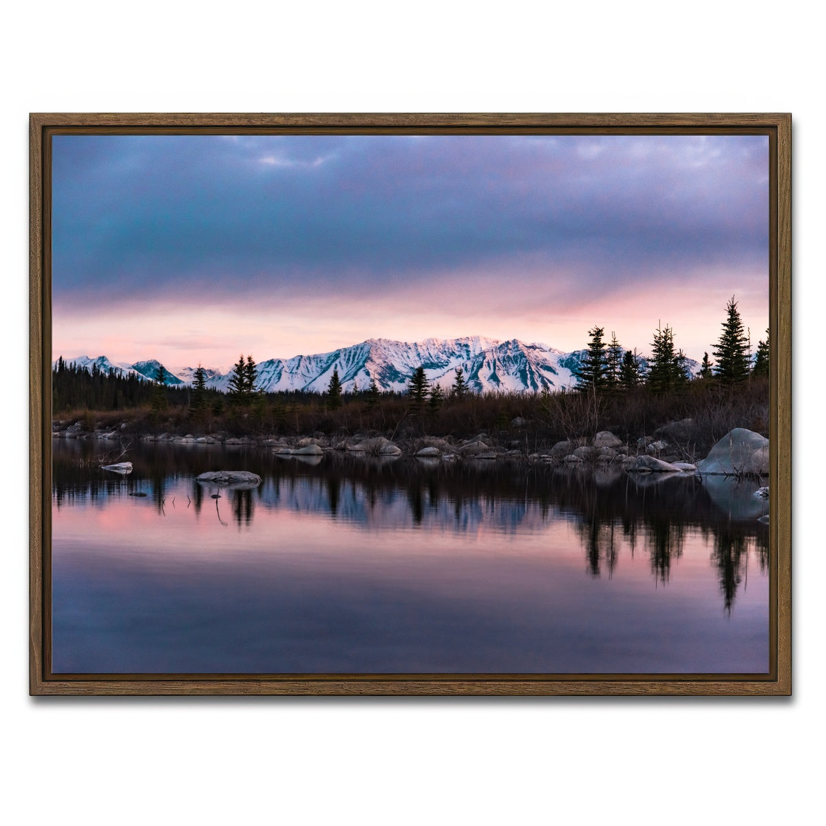AUTO-MOCKUP WHITE | Purple Reflections | 1 Piece | Walnut Framed Canvas | group=4x3