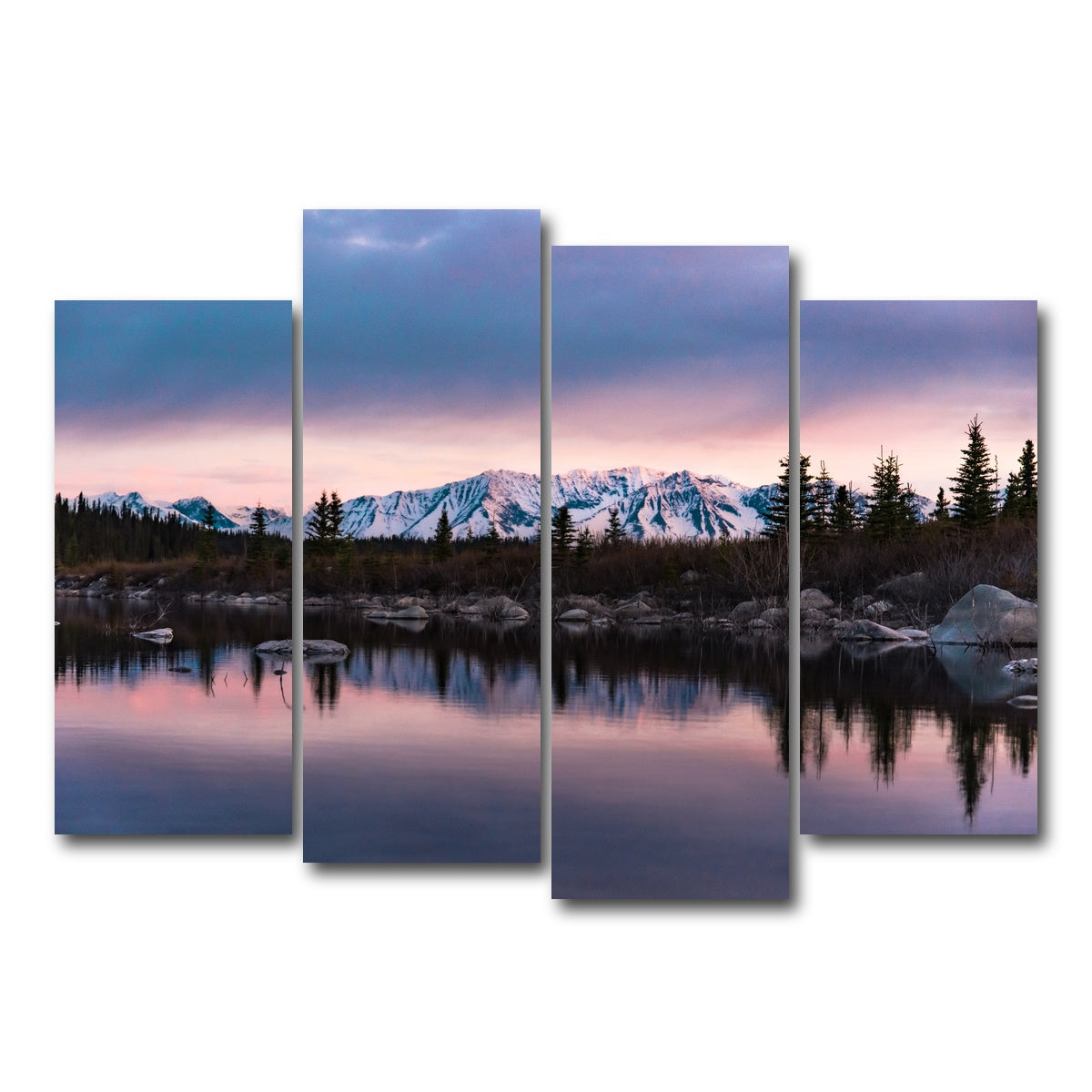 AUTO-MOCKUP WHITE | Purple Reflections | 4 Piece | Gallery Wrap Canvas | group=4_normal