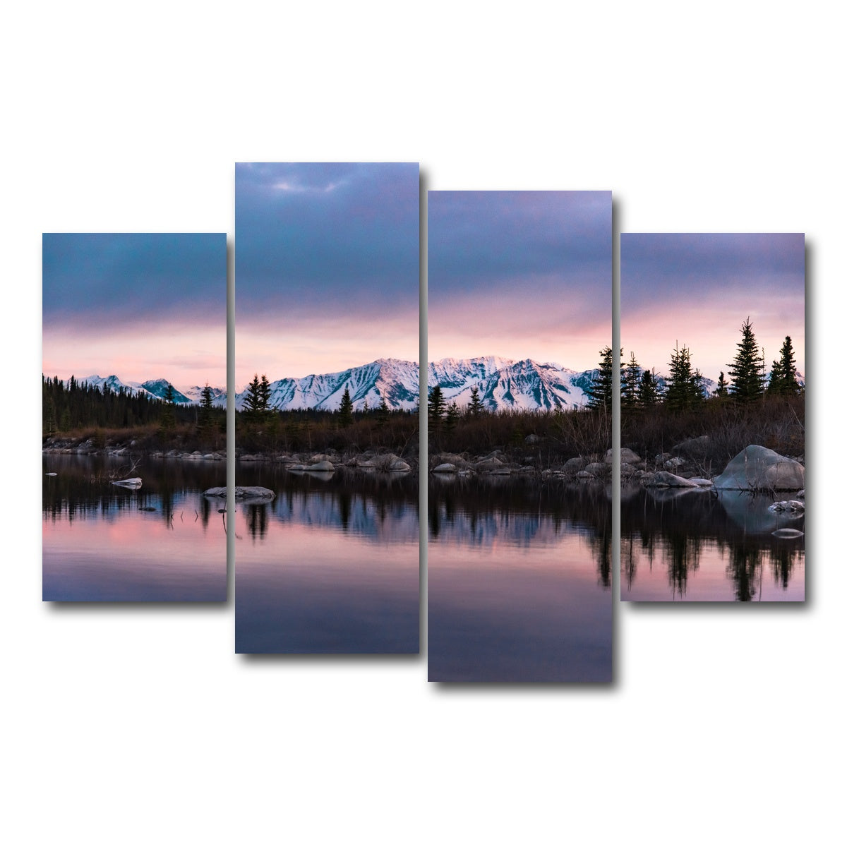 AUTO-MOCKUP WHITE | Purple Reflections | 4 Piece | Gallery Wrap Canvas | group=4_short