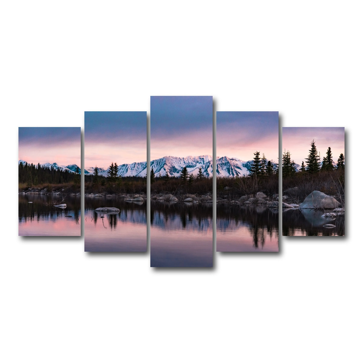 AUTO-MOCKUP WHITE | Purple Reflections | 5 Piece | Gallery Wrap Canvas | group=5_normal