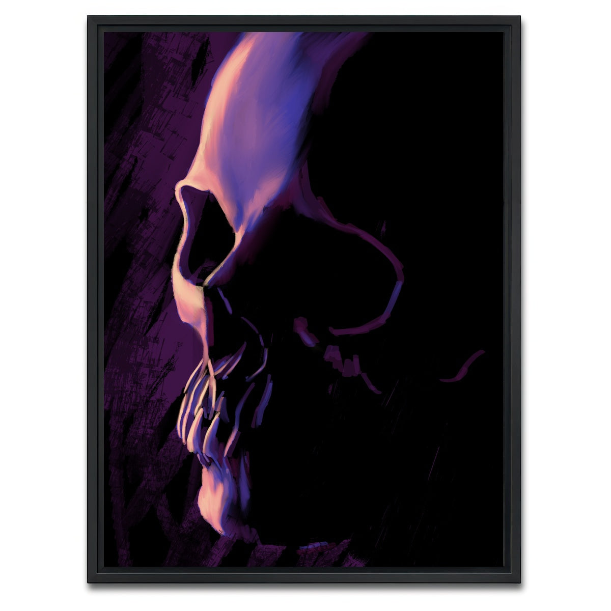 AUTO-MOCKUP WHITE | Purple Skull | 1 Piece | Black Framed Canvas | group=3x4