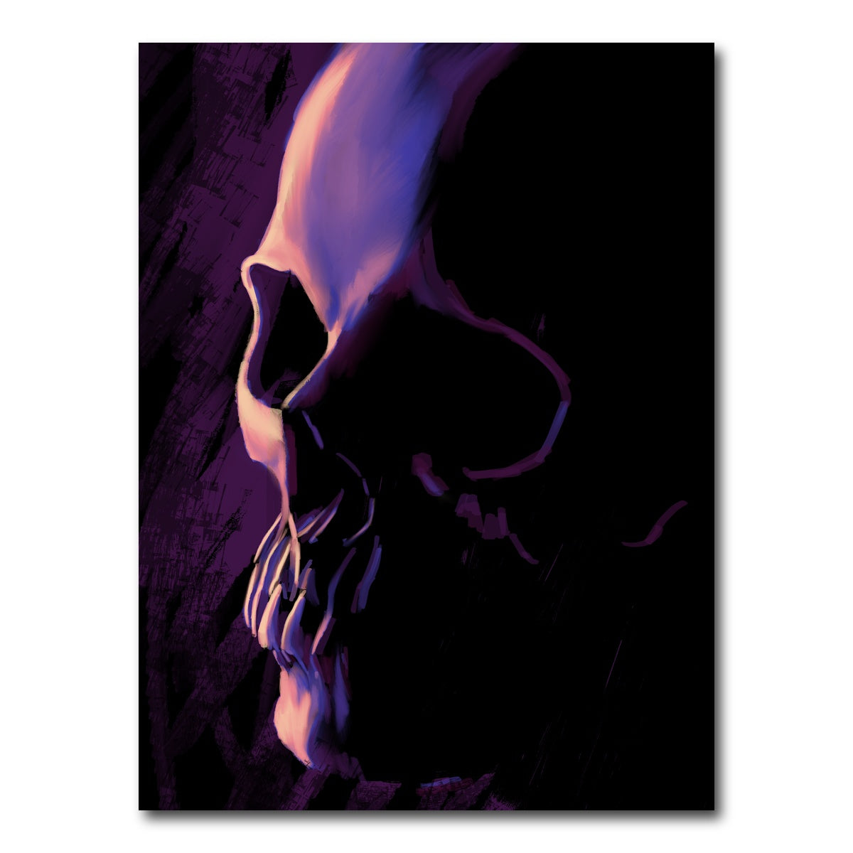 AUTO-MOCKUP WHITE | Purple Skull | 1 Piece | Gallery Wrap Canvas | group=3x4