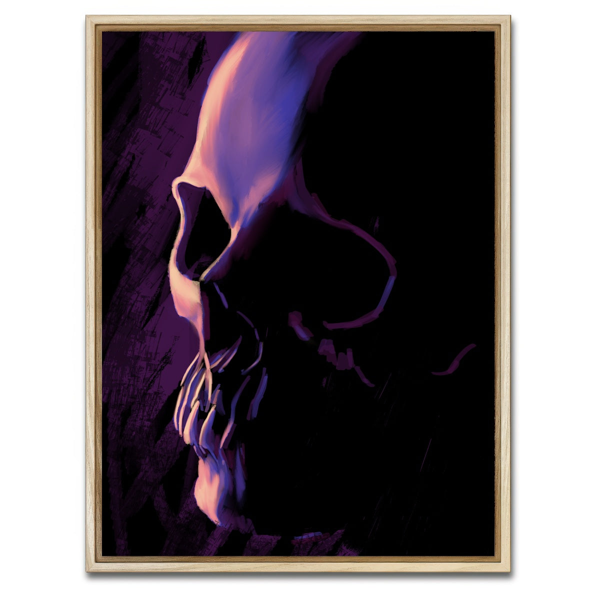 AUTO-MOCKUP WHITE | Purple Skull | 1 Piece | Natural Framed Canvas | group=3x4