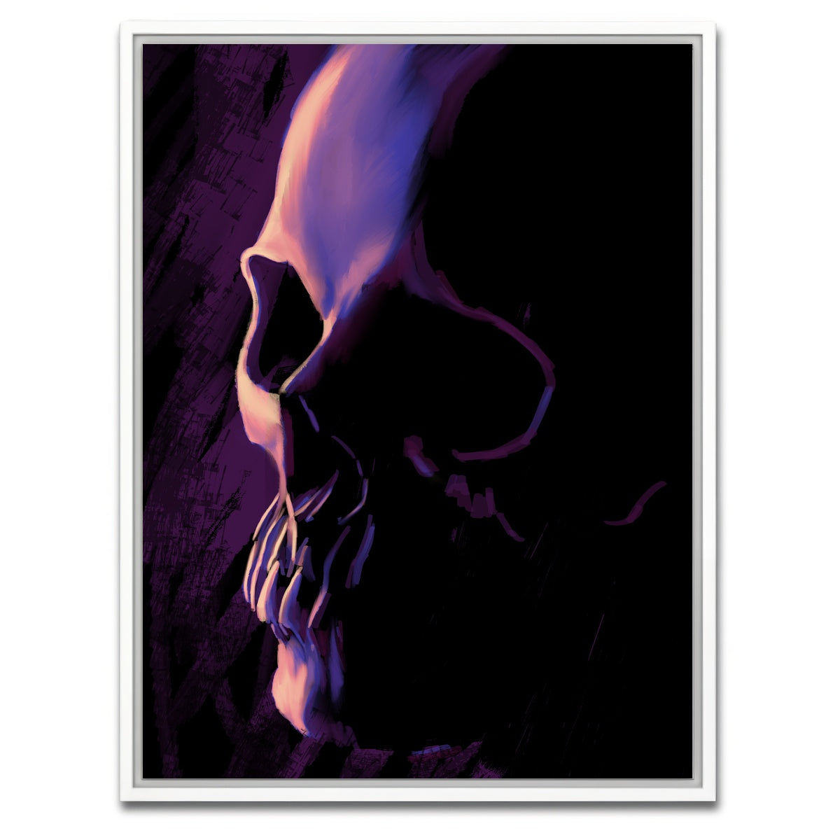 AUTO-MOCKUP WHITE | Purple Skull | 1 Piece | White Framed Canvas | group=3x4
