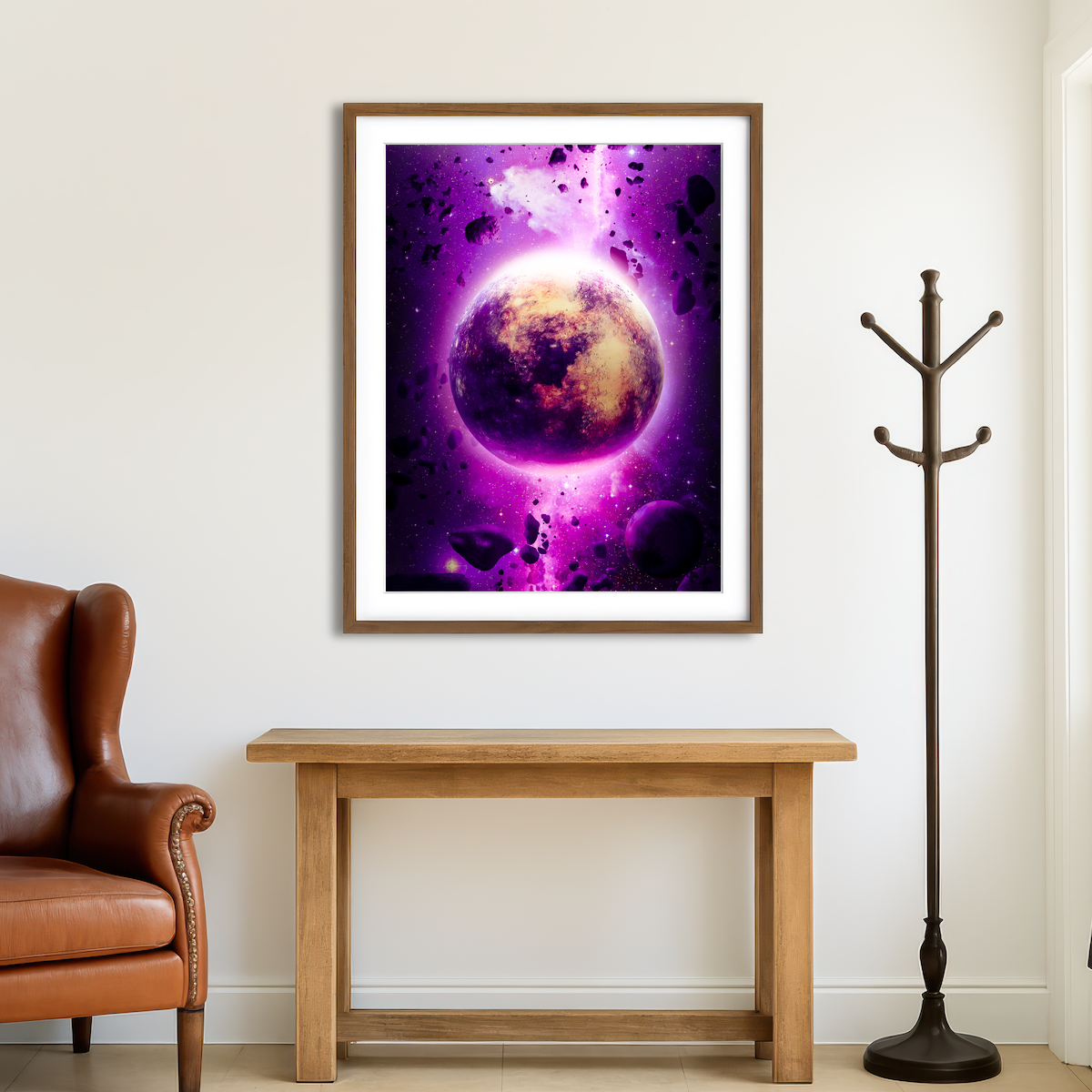 AUTO-MOCKUP ROOM | Purple Planet Wall Art