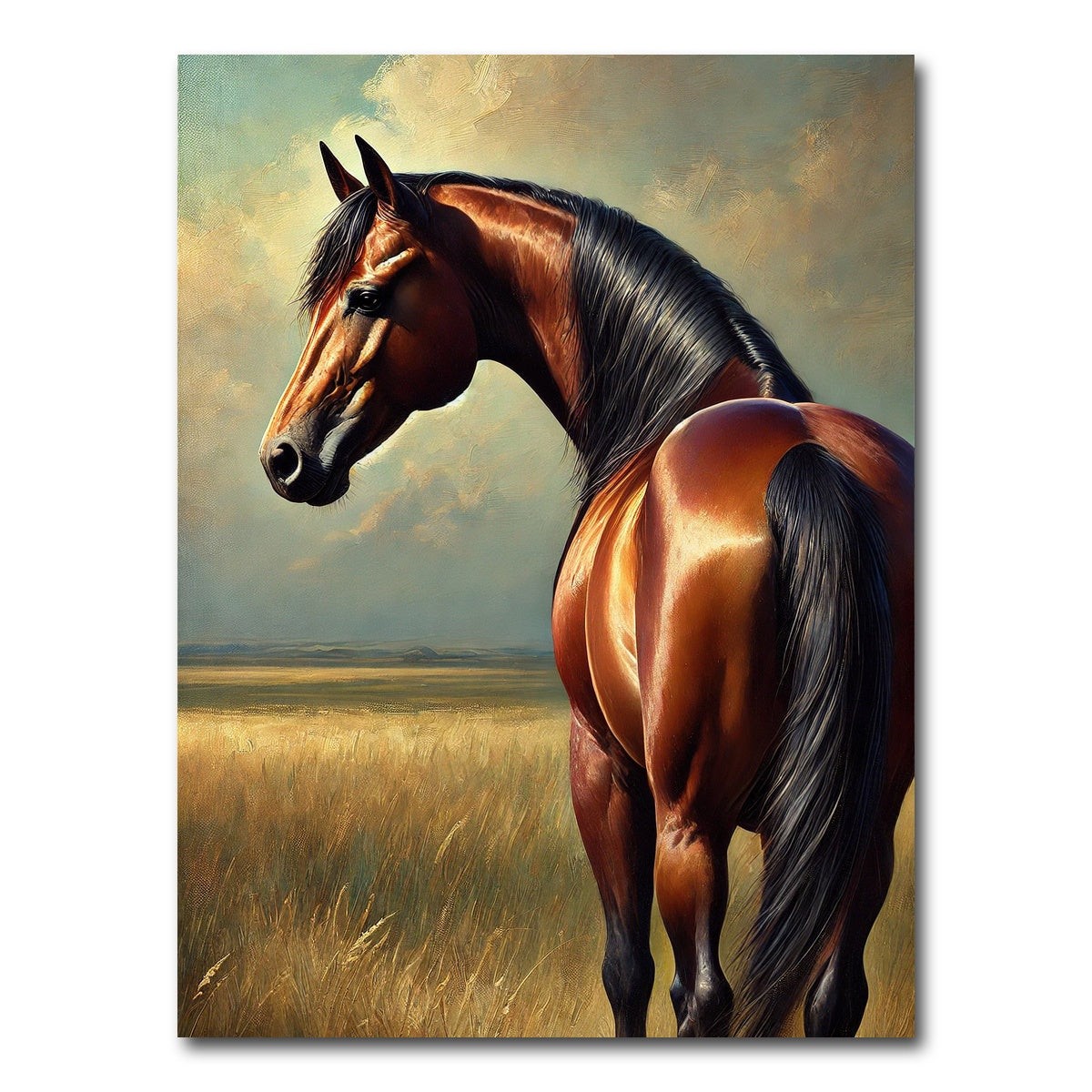 AUTO-MOCKUP WHITE | Quarter Horse Painting | 1 Piece | Gallery Wrap Canvas | group=3x4