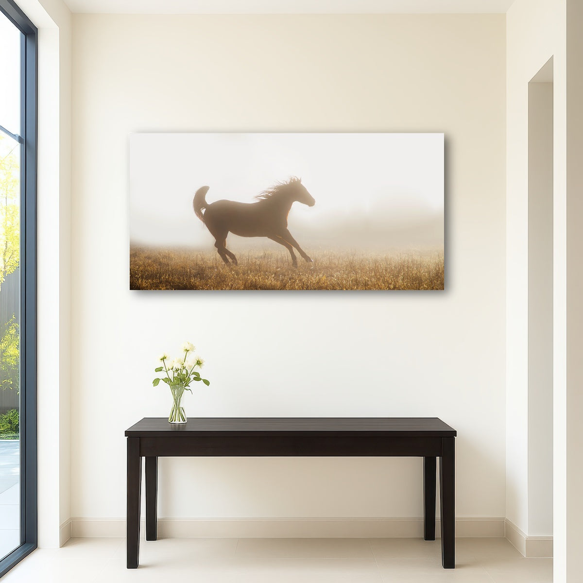 AUTO-MOCKUP ROOM | Quarter Horse Running in Fog