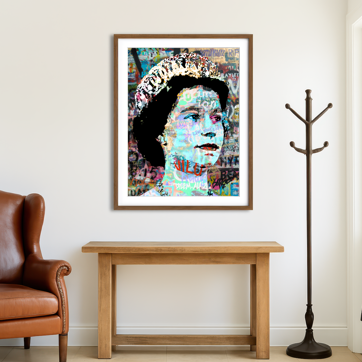 AUTO-MOCKUP ROOM | Queen Heavy Graffiti Wall Art