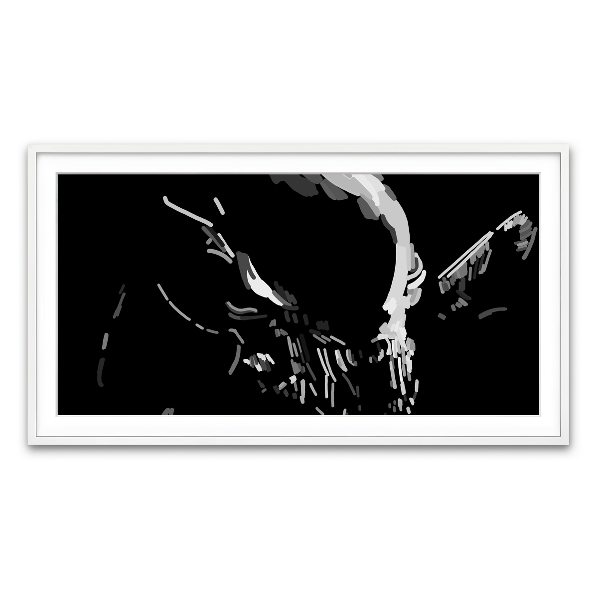 Framed Print 2x1 White