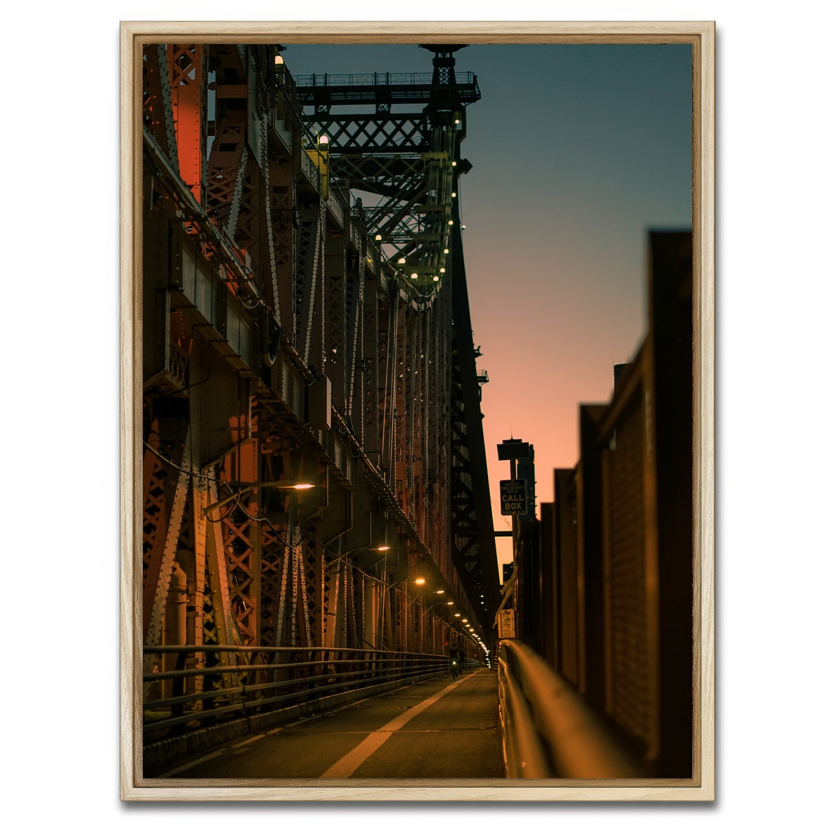 AUTO-MOCKUP WHITE | Queensboro Bridge Sunset | 1 Piece | Natural Framed Canvas | group=3x4