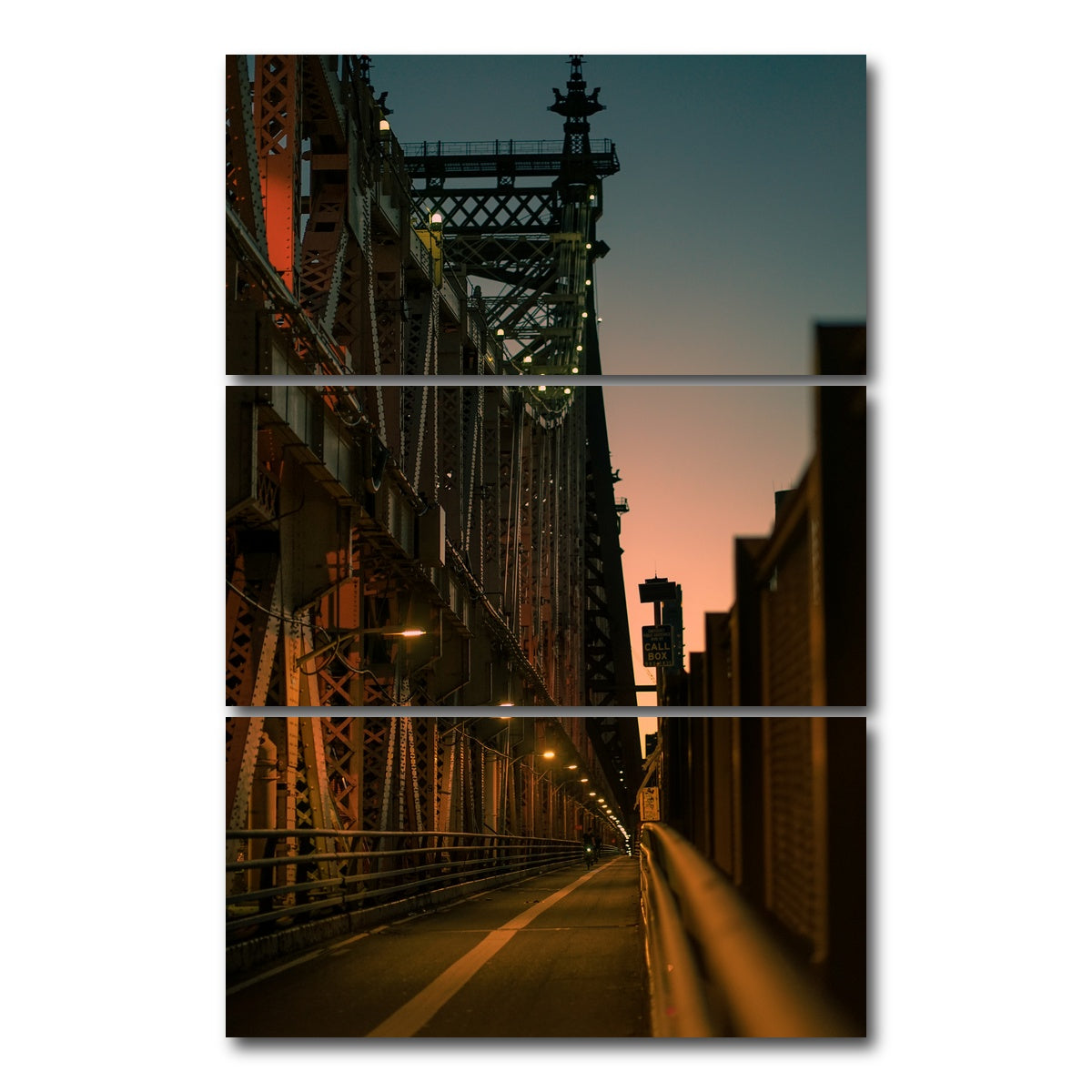 AUTO-MOCKUP WHITE | Queensboro Bridge Sunset | 3 Piece | Gallery Wrap Canvas | group=12x24_stacked