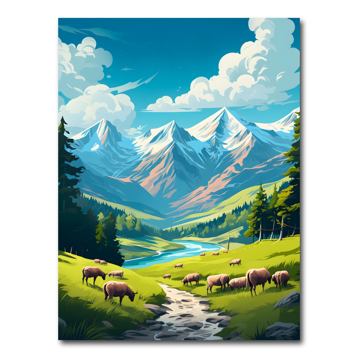 AUTO-MOCKUP WHITE | Queyras Regional Nature Park - France | 1 Piece | Gallery Wrap Canvas | group=3x4