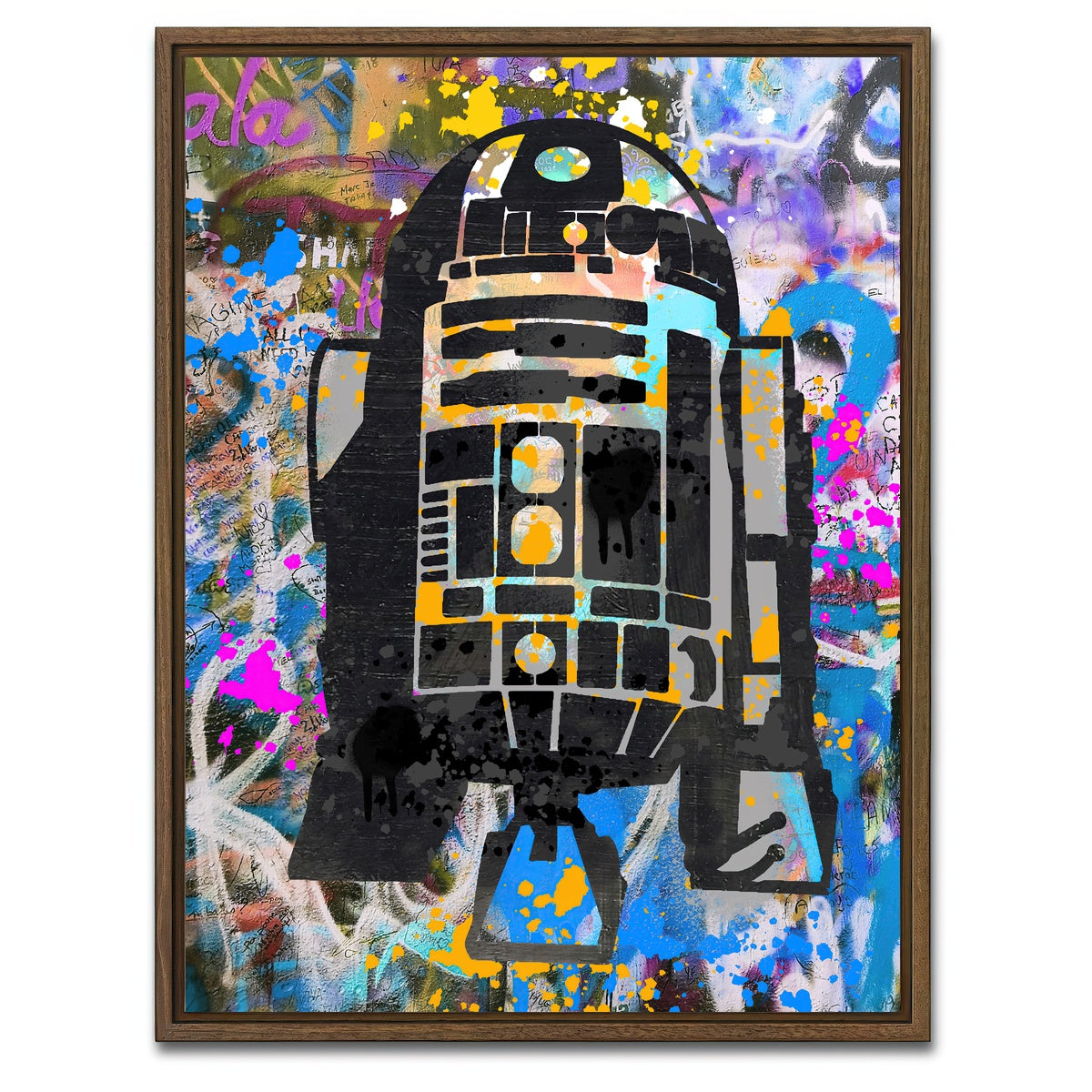 AUTO-MOCKUP WHITE | R2D2 | 1 Piece | Walnut Framed Canvas | group=3x4