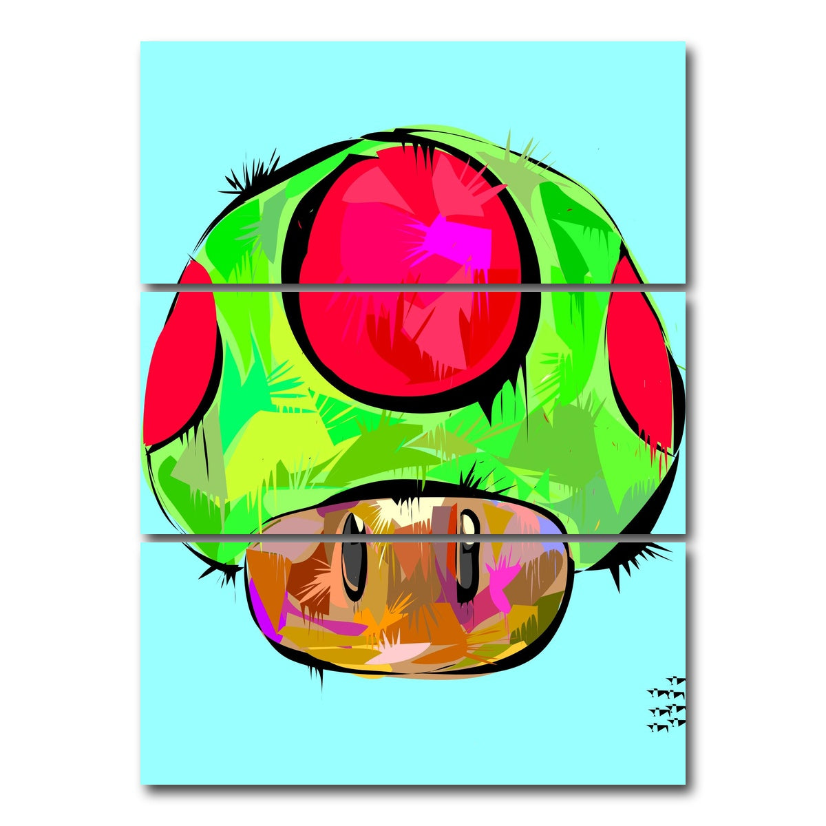 AUTO-MOCKUP WHITE | RASTA 1UP | 3 Piece | Gallery Wrap Canvas | group=8x18_stacked