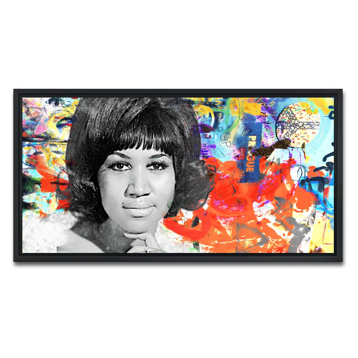 AUTO-MOCKUP WHITE | RESPECT | 1 Piece | Black Framed Canvas | group=2x1