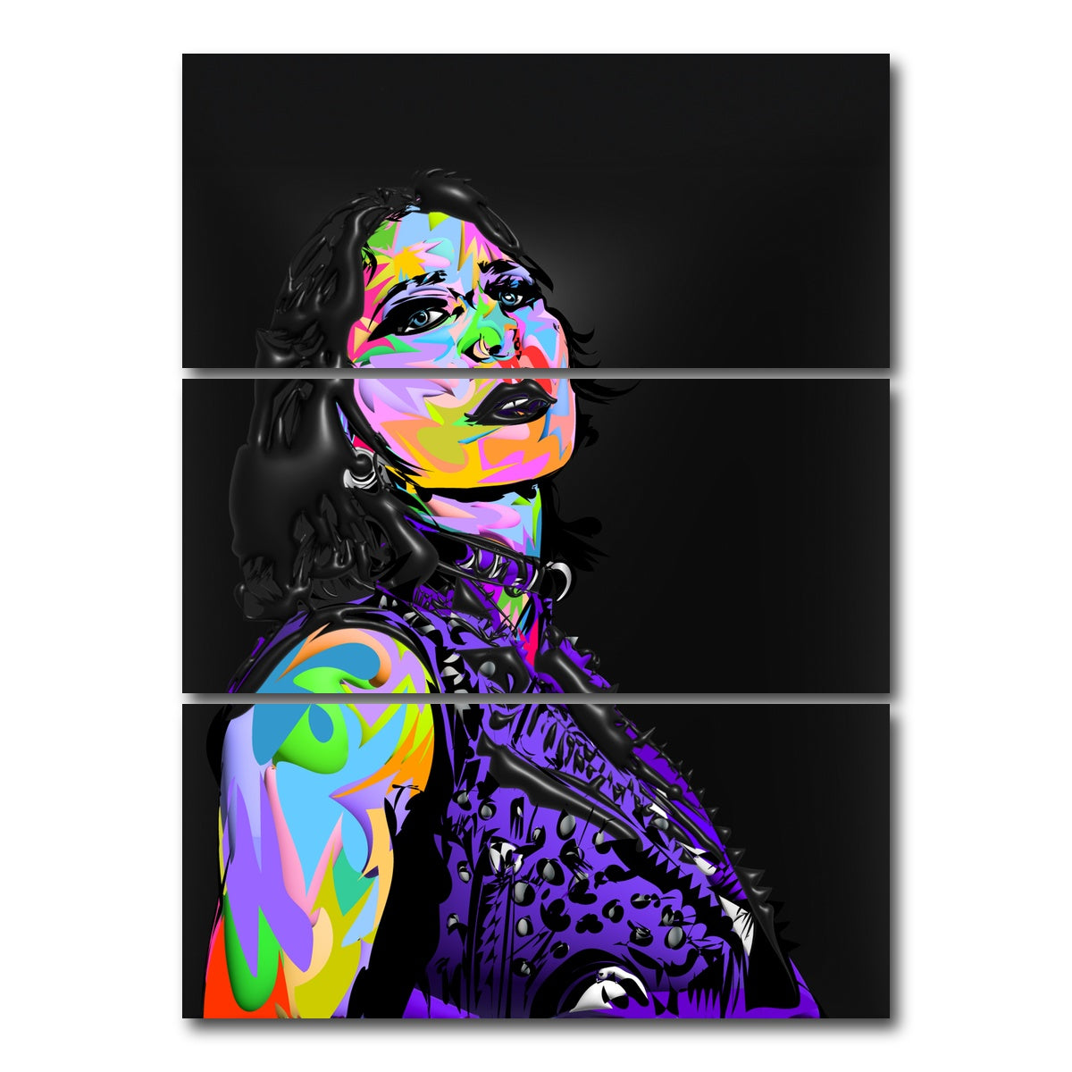 AUTO-MOCKUP WHITE | RHEA RIPLEY FACE | 3 Piece | Gallery Wrap Canvas | group=8x18_stacked