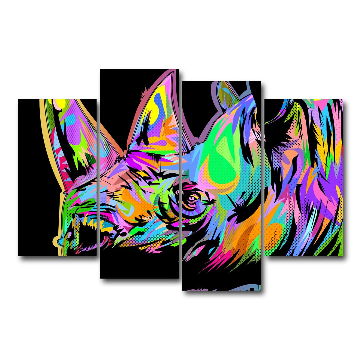 AUTO-MOCKUP WHITE | RHINO | 4 Piece | Gallery Wrap Canvas | group=4_short