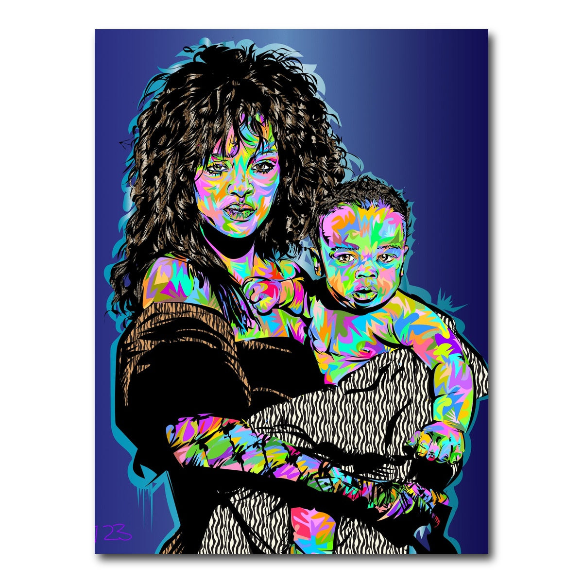 AUTO-MOCKUP WHITE | RIHANNA AND CHILD | 1 Piece | Gallery Wrap Canvas | group=3x4