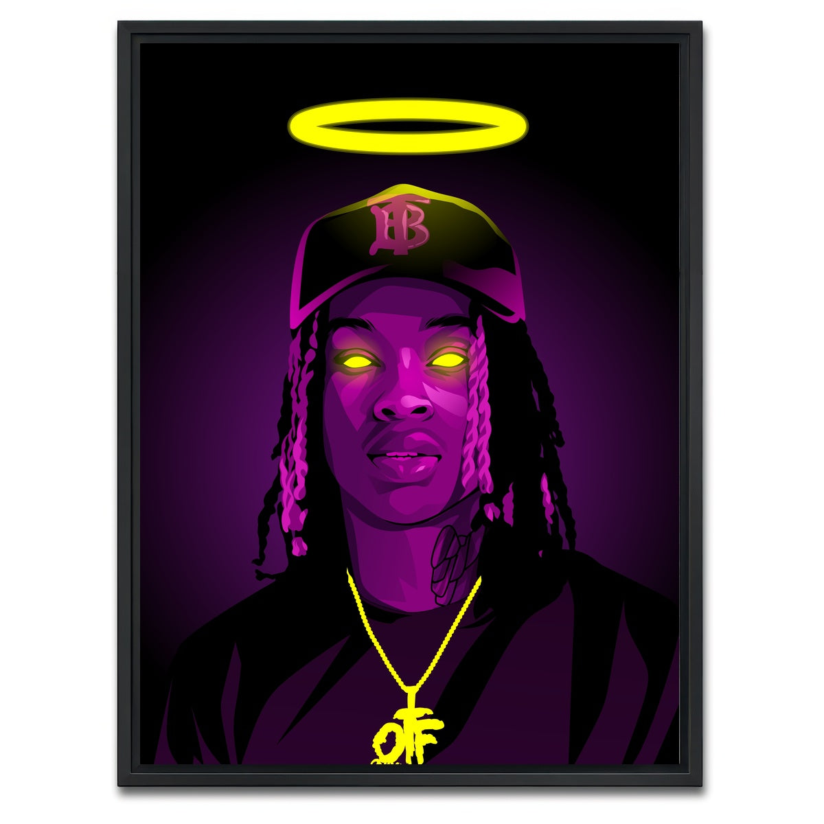 AUTO-MOCKUP WHITE | RIP King Von | 1 Piece | Black Framed Canvas | group=3x4