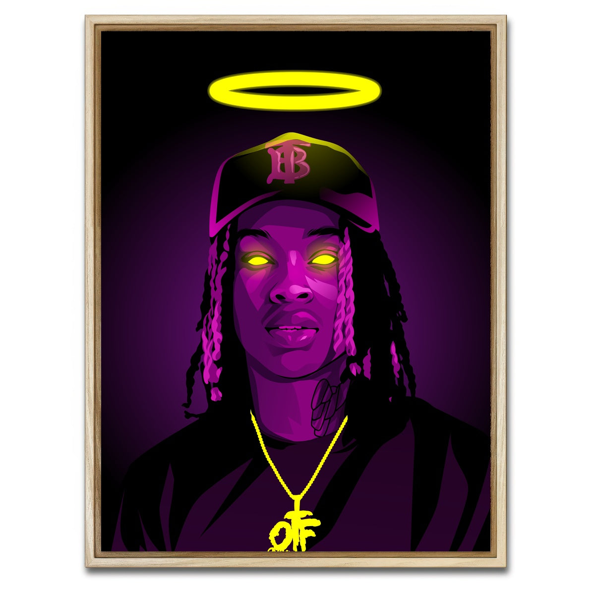 AUTO-MOCKUP WHITE | RIP King Von | 1 Piece | Natural Framed Canvas | group=3x4