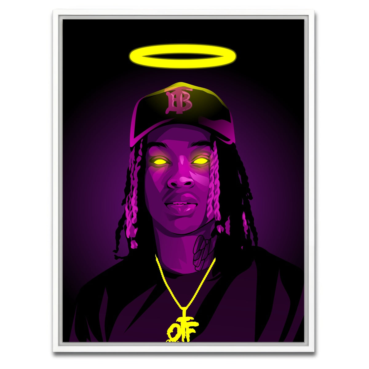 AUTO-MOCKUP WHITE | RIP King Von | 1 Piece | White Framed Canvas | group=3x4