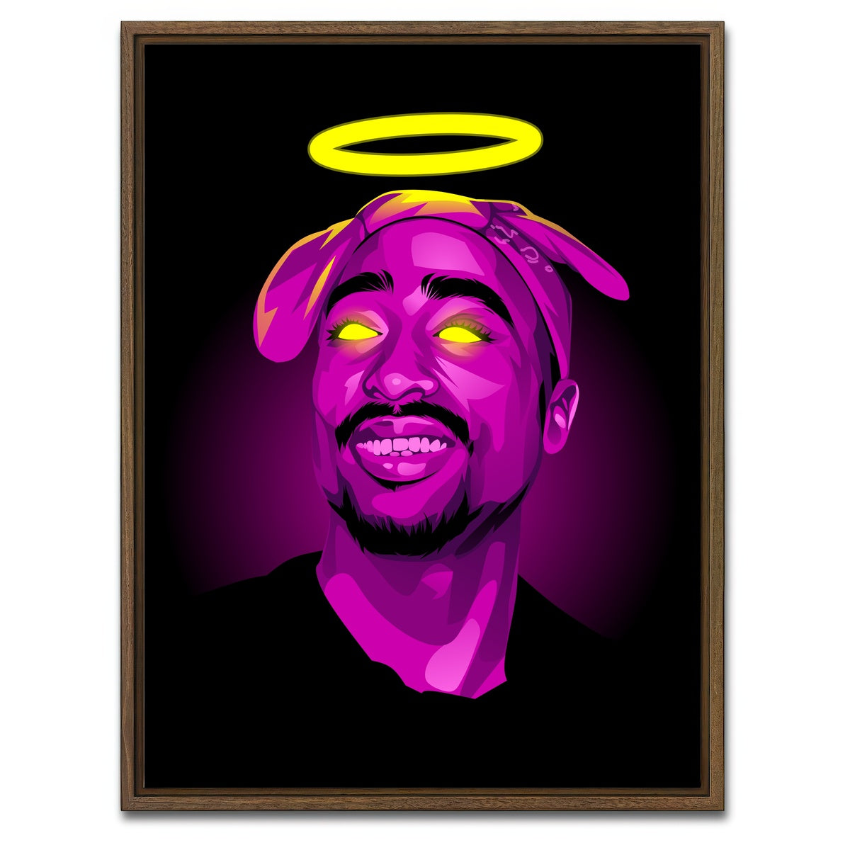AUTO-MOCKUP WHITE | RIP Tupacshakur | 1 Piece | Walnut Framed Canvas | group=3x4