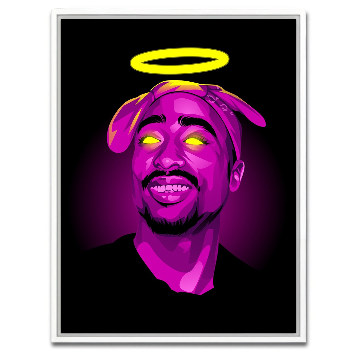 AUTO-MOCKUP WHITE | RIP Tupacshakur | 1 Piece | White Framed Canvas | group=3x4