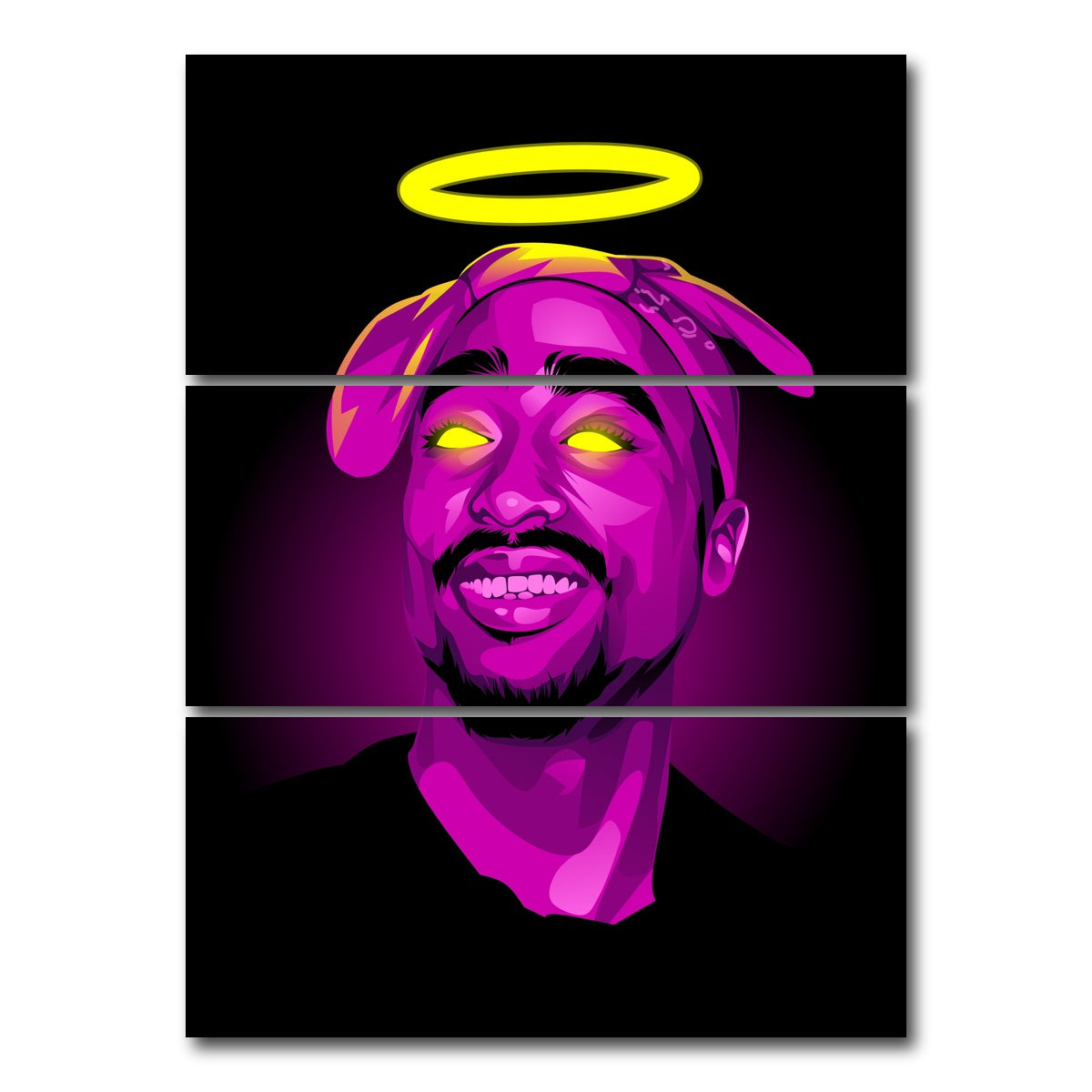 AUTO-MOCKUP WHITE | RIP Tupacshakur | 3 Piece | Gallery Wrap Canvas | group=8x18_stacked