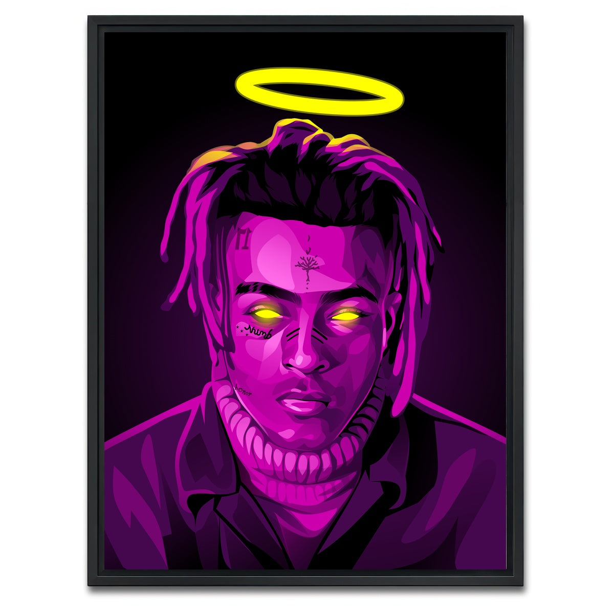 AUTO-MOCKUP WHITE | RIP Xxxtentacion | 1 Piece | Black Framed Canvas | group=3x4