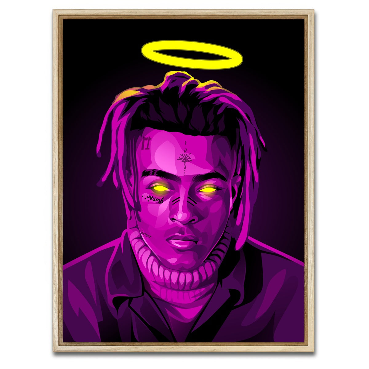 AUTO-MOCKUP WHITE | RIP Xxxtentacion | 1 Piece | Natural Framed Canvas | group=3x4