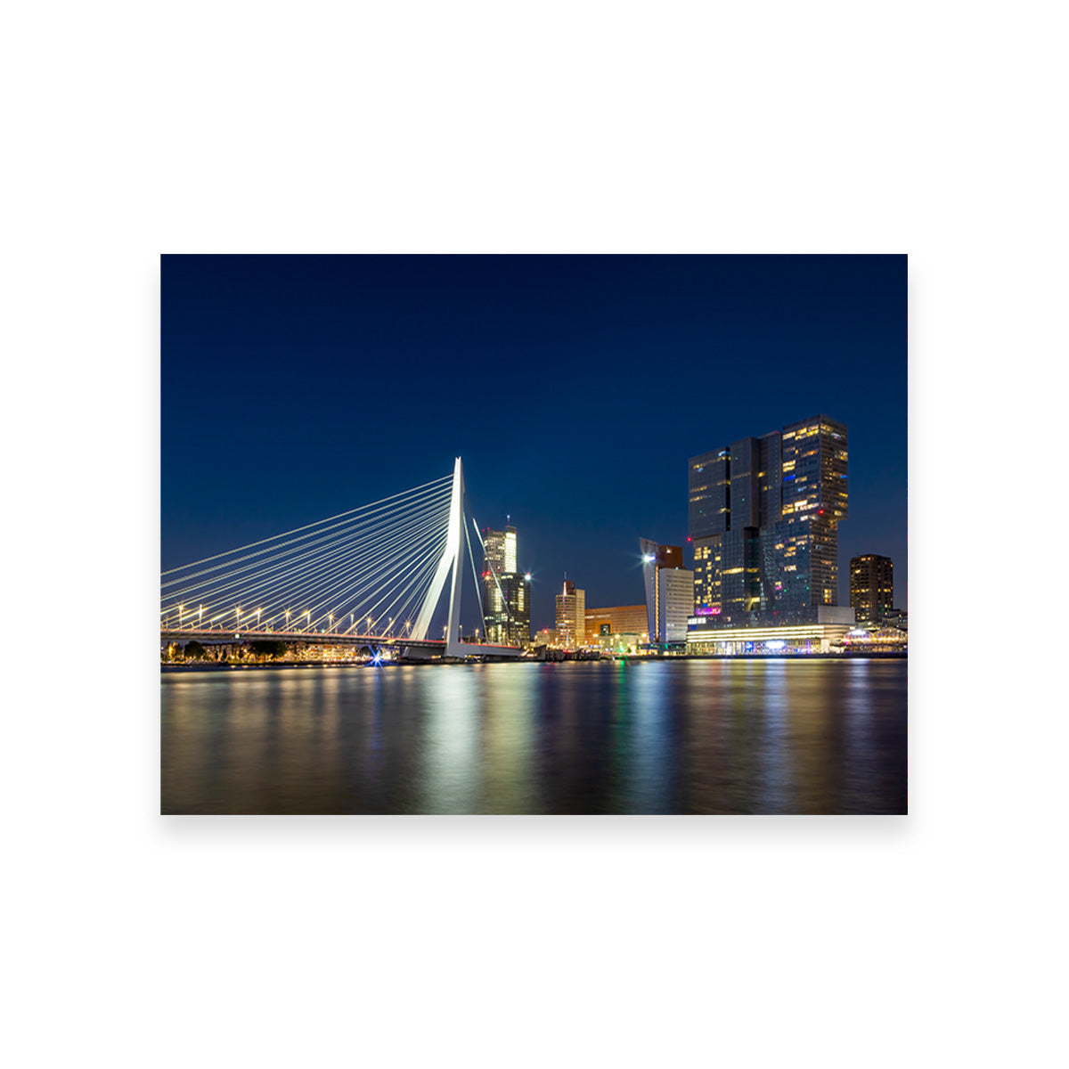 ROTTERDAM Erasmus Bridge at Night Wall Art