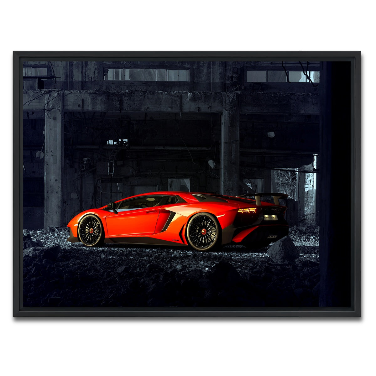 AUTO-MOCKUP WHITE | RUINS-II | 1 Piece | Black Framed Canvas | group=4x3