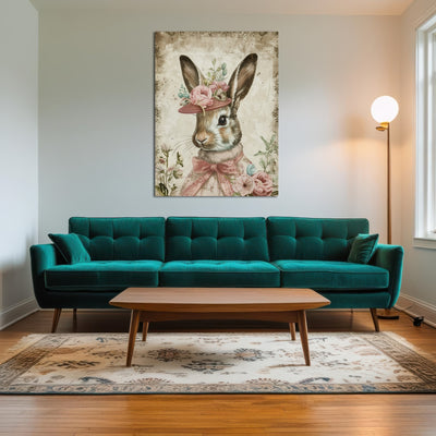 AUTO-MOCKUP ROOM | Rabbit wearing floral hat