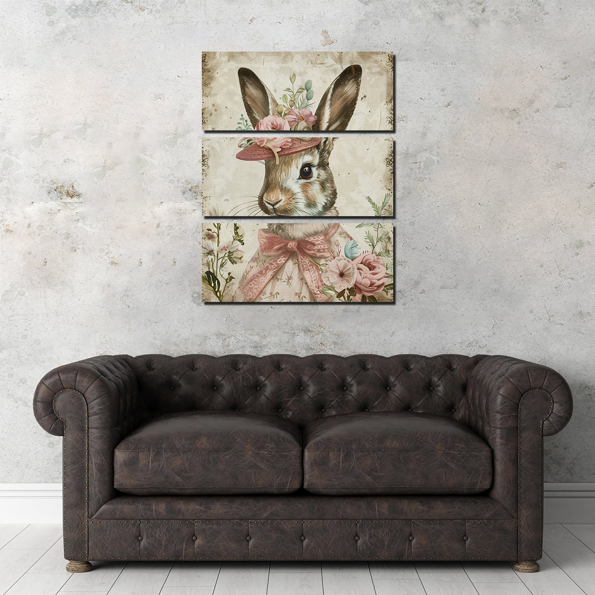 Rabbit Wearing Floral Hat Wall Art