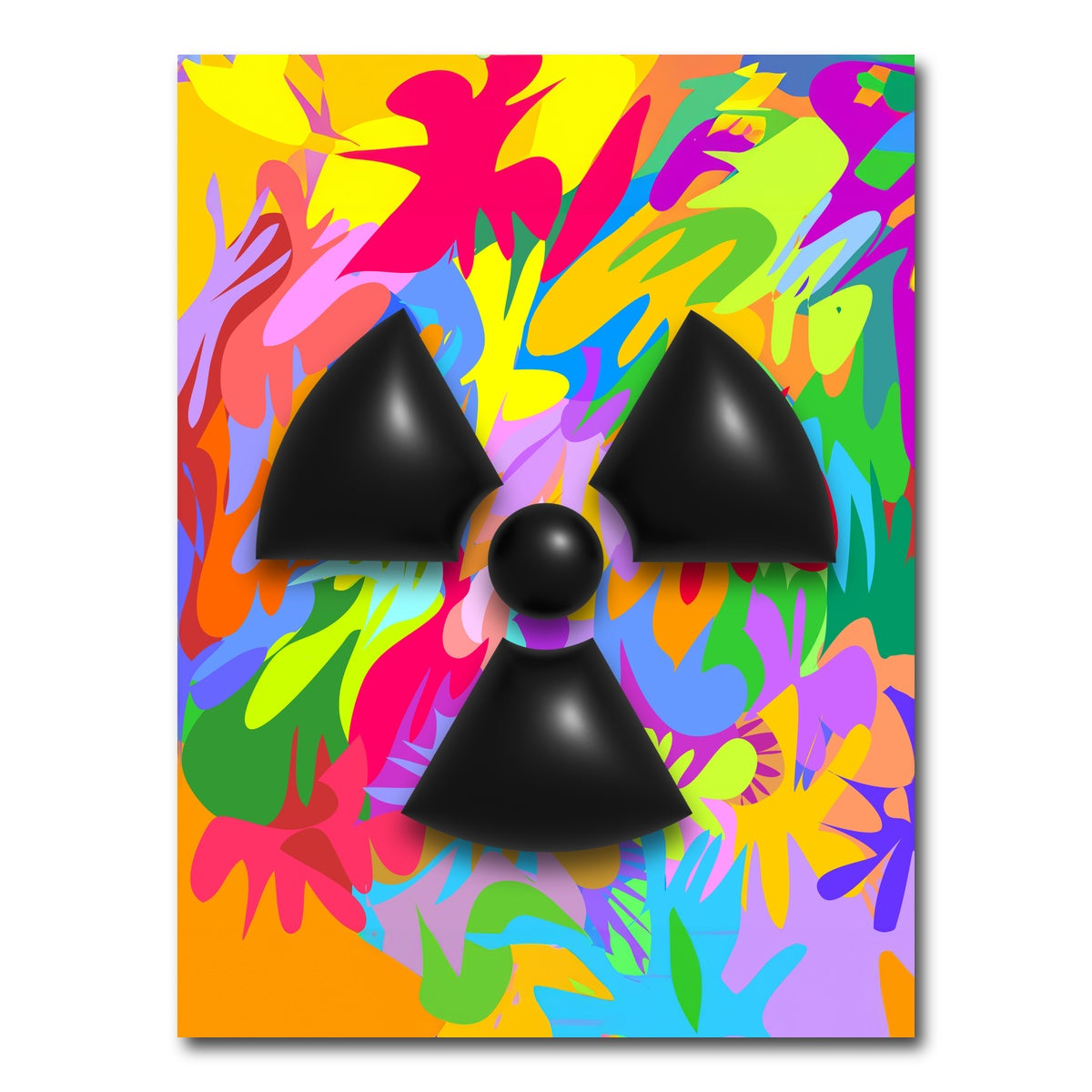 AUTO-MOCKUP WHITE | Radiation warning symbol | 1 Piece | Gallery Wrap Canvas | group=3x4