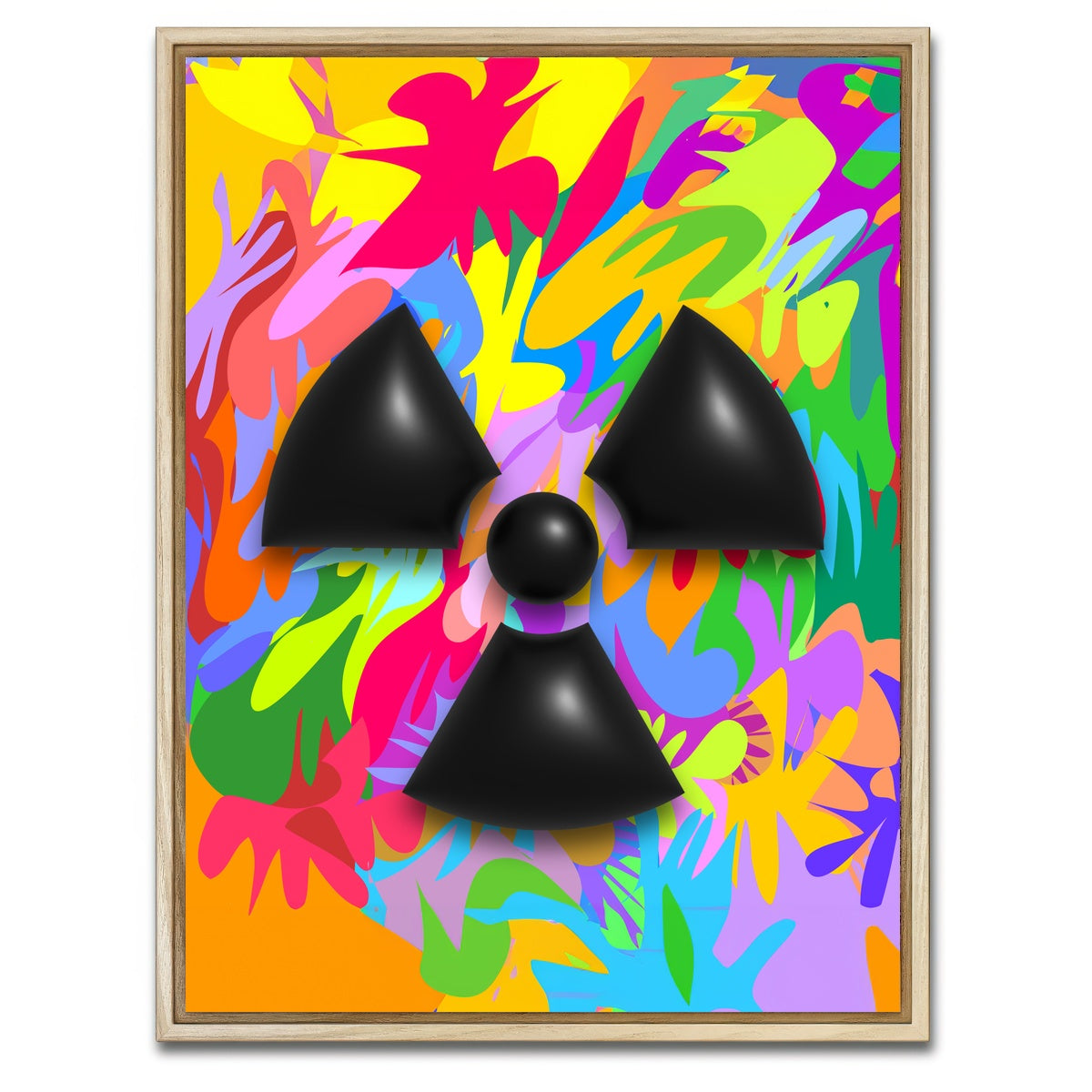 AUTO-MOCKUP WHITE | Radiation warning symbol | 1 Piece | Natural Framed Canvas | group=3x4