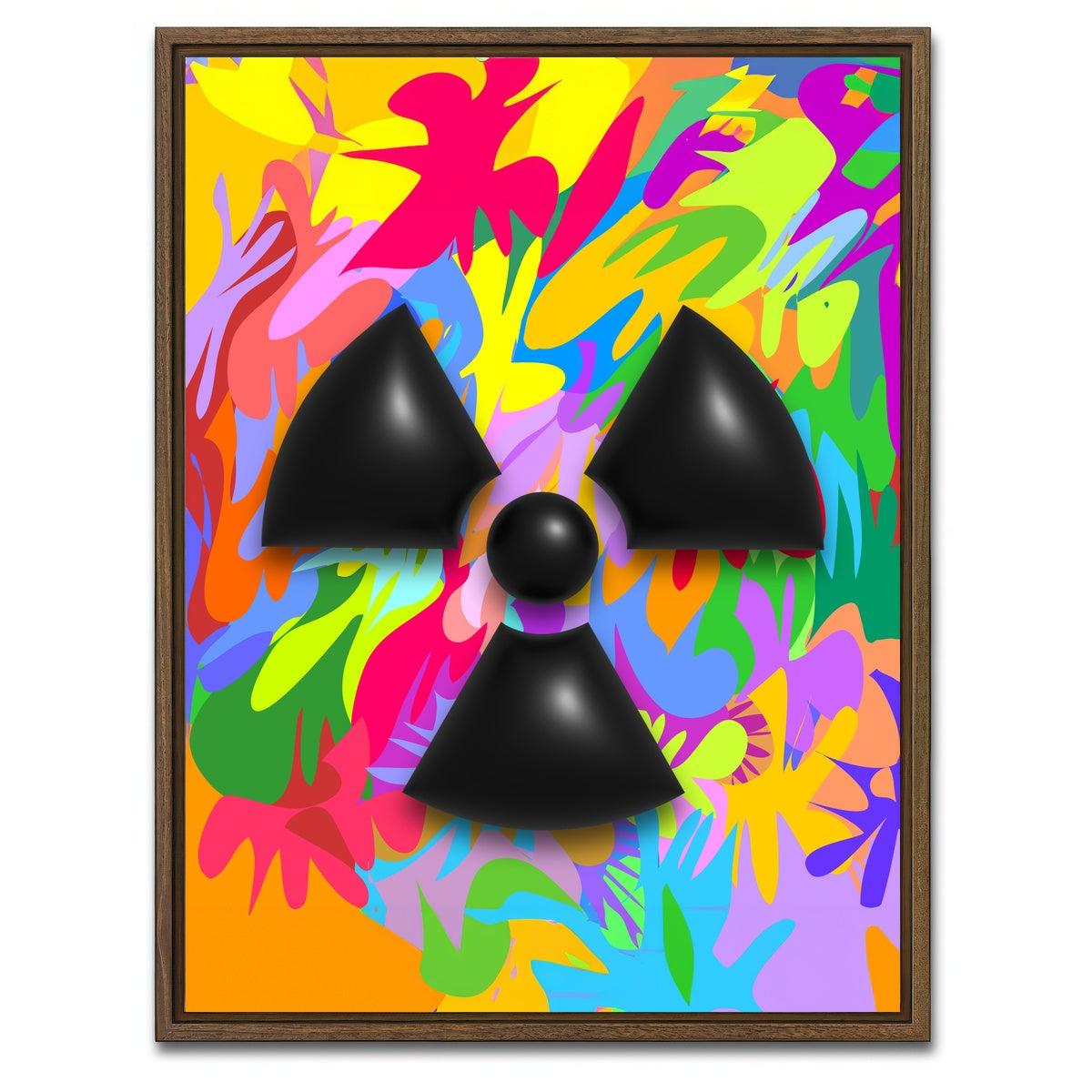 AUTO-MOCKUP WHITE | Radiation warning symbol | 1 Piece | Walnut Framed Canvas | group=3x4