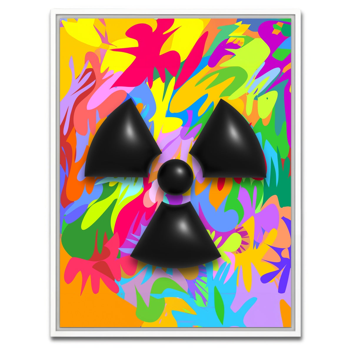 AUTO-MOCKUP WHITE | Radiation warning symbol | 1 Piece | White Framed Canvas | group=3x4