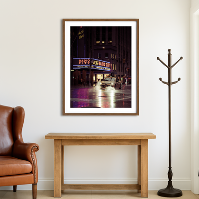 AUTO-MOCKUP ROOM | Radio City Rainy Yellow Cab Wall Art